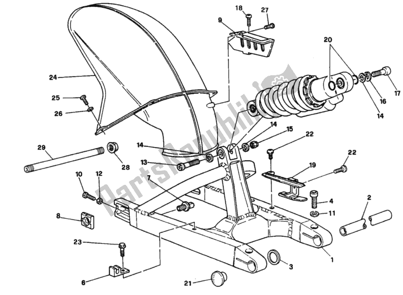 Todas as partes de Braço Oscilante Fm 001364 do Ducati Supersport 750 SS 1995